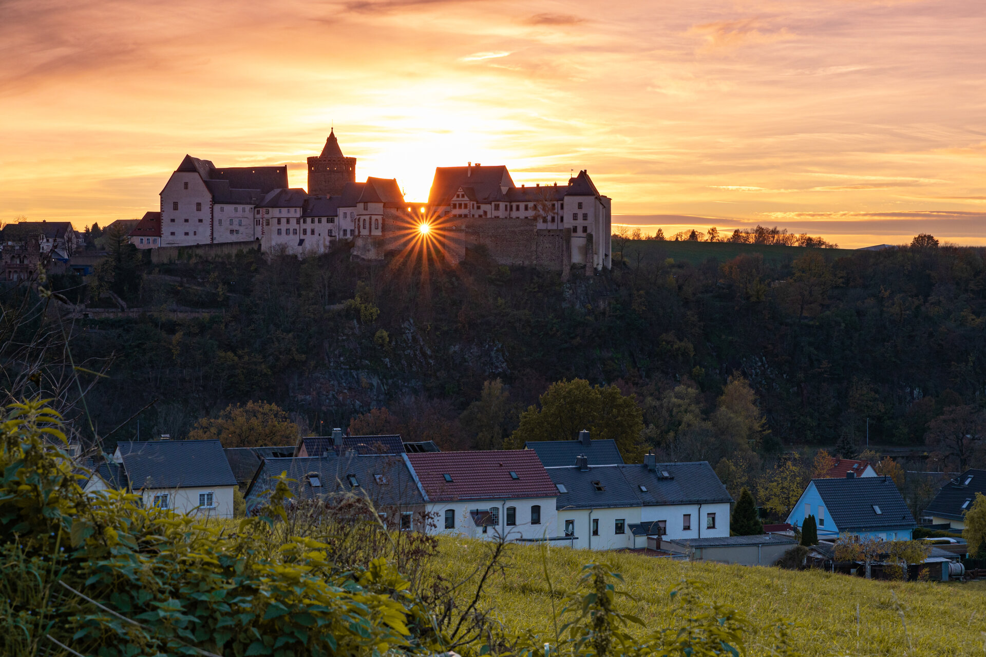 Mildenstein Castle at sunset